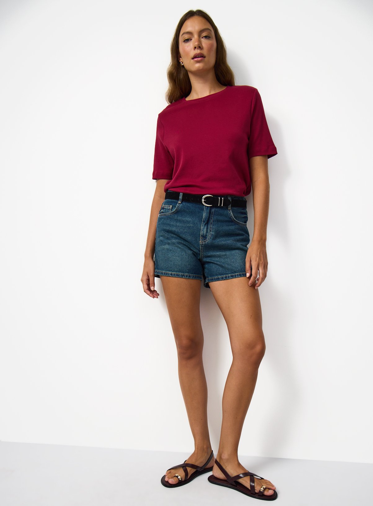 Dark Denim A Line Belted Boy Shorts 10 - Image 2 thumbnail